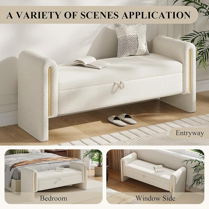 Storage Ottoman Bench, End of Bed Bench - Image 6