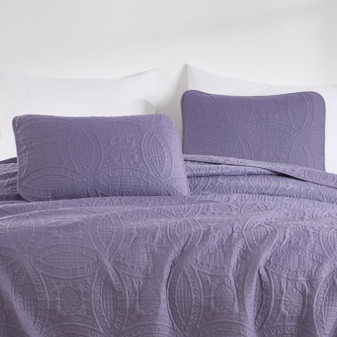 Chezmoi Collection Austin Queen Oversized Bedspread Set, 3-Piece Pinsonic - Image 3