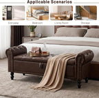 51” End of Bed Storage Bench, Bedroom Bench - Image 9