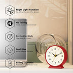 AYRELY® 4.5" Analog Alarm Clock, Small Retro Desk Clock and Table Clock | - Image 2