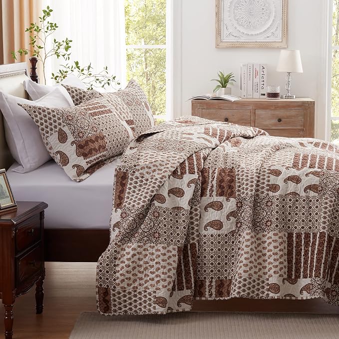 Quilt Set King Size 3 Piece Bedspread Coverlet Lightweight Comforter Microfiber - Image 3