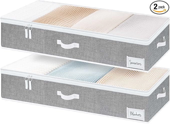 StorageWorks 7 Inch Low Profile Under Bed Storage Containers by StorageWorks