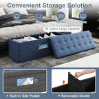 43" Folding Storage Ottoman Bench, End of Bed Foot Rest Stool - Image 5