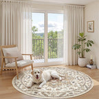 cotiled 6ft Round Living Room Area Rug, Traditional, Dining Room, and Home - Image 7