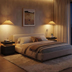 LED Nightstand with Wood 2 Drawers Modern Bedside Table - Image 7