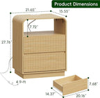 Natural Oak Nightstands Set of 2 - Image 2