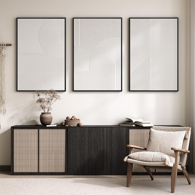 Large Framed 3D Textured Abstract Wall Art - Image 2