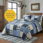 SLPR - Blue Symphony Cotton Quilt Set, Patchwork Bedding, Twin - Image 7
