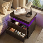 Brown Modern LED Nightstand Set of 2 - Image 4