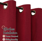 95 Inch Extra Long Red Blackout Curtains - Image 5