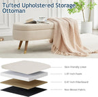 IAFIKE Oval Storage Bench 43.5" Ottoman Bench Upholstered Boucle Fabric - Image 5