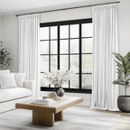 White Extra Long total Blackout Linen Curtains 108 Inches Long - Image 8