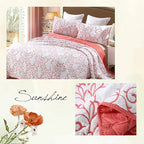 ROOMLIFE Quilt Set Full Size 3D Floral Embroidery Pattern 3-Piece Cotton - Image 6