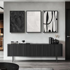 Large Framed Black and White Abstract Wall Art - Image 4
