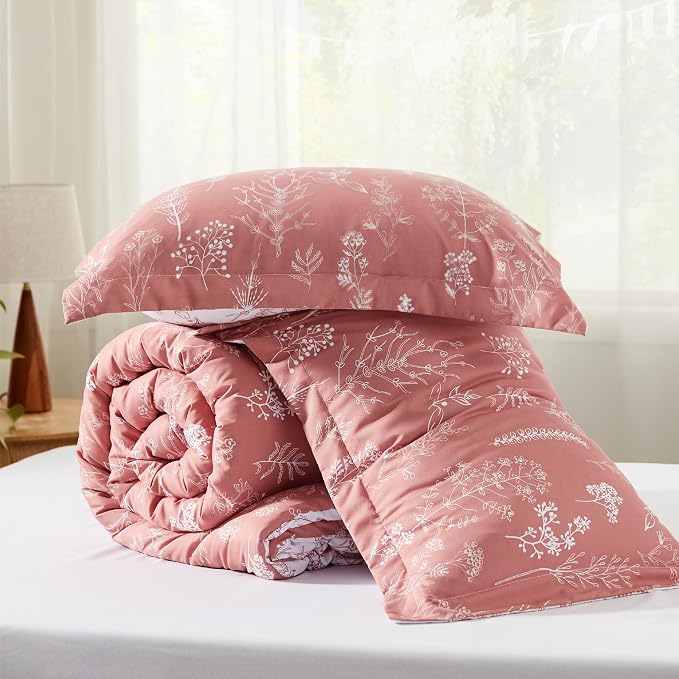 Bedsure Pink Clay Full Comforter Set - Image 7