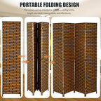 Room Divider, 4 Panels 6FT Folding Privacy Screen Room Divider Wall Wood Mesh - Image 4