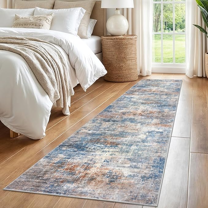 Abstract Runner Rug 2x8 Ft Washable Runners - Image 8