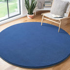 Blue Round Area Rug 4ft Washable Circle Rug by AmeareaDirect