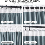 RYB HOME Stone Blue Velvet Curtains 84 inches Long - Image 4