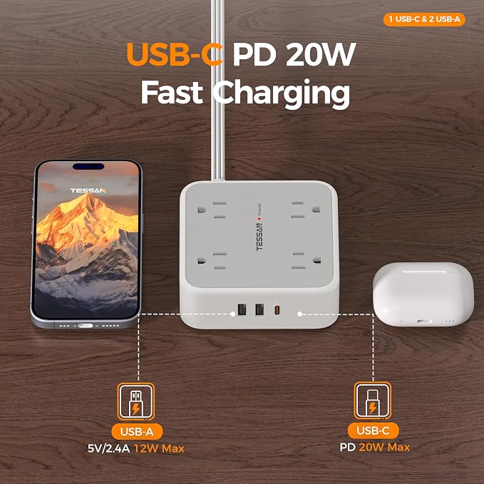 TESSAN Surge Protector Power Strip - Image 3