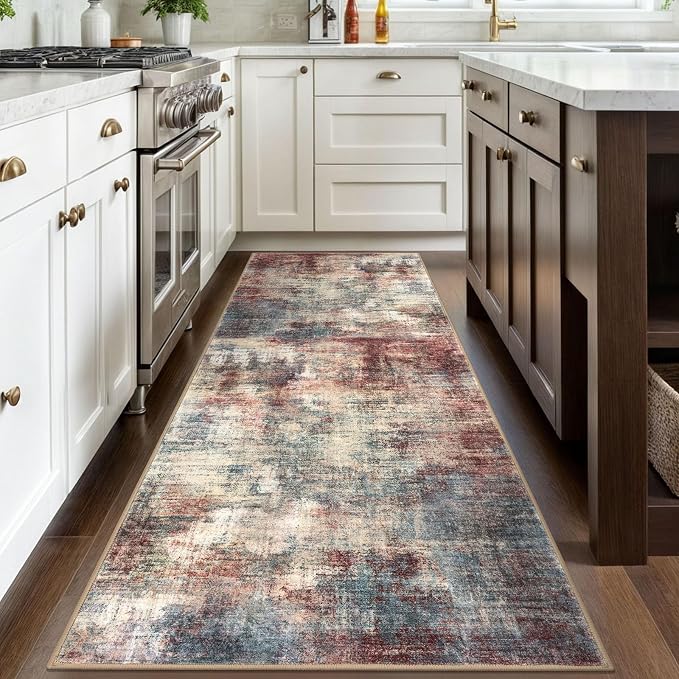 Abstract Runner Rug 3x8 Ft Washable Runners - Image 2