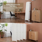 8 Panel Room Divider, 6 FT Wide Folding Screen Room Divider, Off White | Double - Image 4