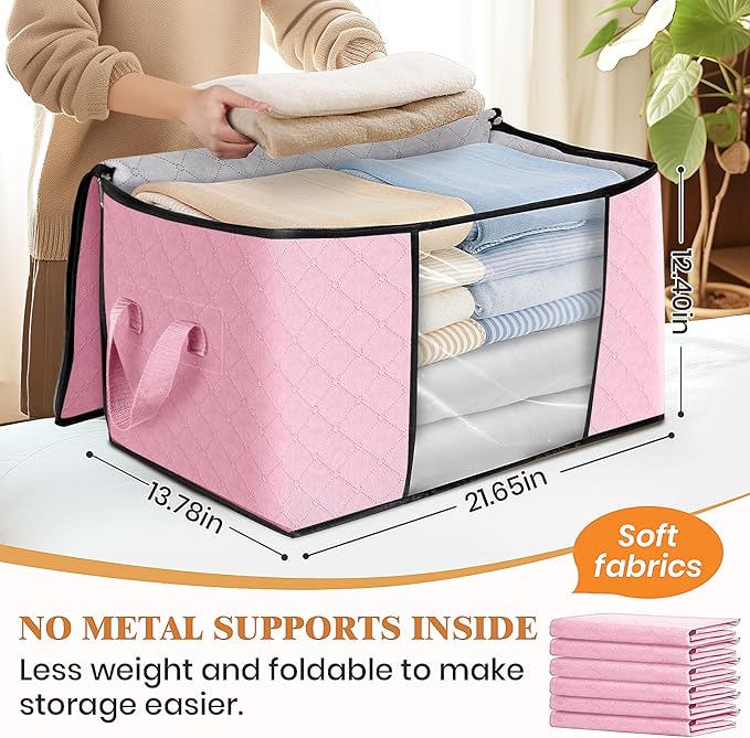 6 Pack Storage Bags for Clothes Blanket Storage Bins - Image 2