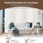 6 Panel Room Divider, 6 FT Wide Folding Screen Room Divider, Off White | Double - Image 7