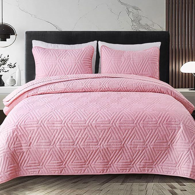 Whale Flotilla Soft Geometric Queen Quilt Set - Image 9
