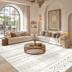 cotiled 10x13 Area Rugs Washable Boho Living Room Rug Brown/Cream | Solve - Image 5