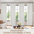 MIULEE Pinch Pleated 100% Blackout Curtains 40"x90" Long White 4 Panels Set | - Image 7