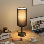 Black Touch Bedside Lamp for Bedroom, Stepless Dimmable, USB A+C, AC Outlet | - Image 8