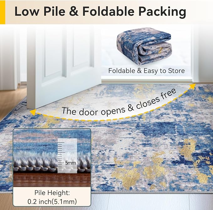 RELEANY Washable 3'x4' Abstract Area Rug - Image 5