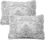 Home Soft Things Damask 4 Piece Bedspread Set, Scalloped Edge Reversible Quilt - Image 3