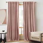 RYB HOME Dusty Pink Velvet Curtains 90 inches by RYBHOME