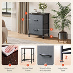 WLIVE Nightstand, 2 Drawer Dresser - Image 5