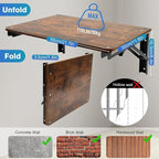 Folding Wall Desk for Small Space, 21.7Inches Wooden Floating Table | Foldable - Image 7