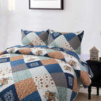 Dinjoy Boho Quilt Set Queen Size, Patchwork Floral Bedspreads, Reversible - Image 3