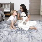 3x8 Washable Runner Rug：Modern Abstract Kitchen Soft Carpet Grey | - Image 8