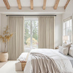 Pinch Pleated Full Blackout Linen Curtains 120 Inch - Image 3