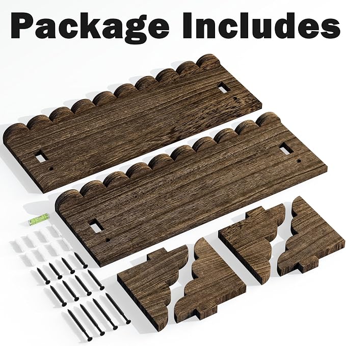 Scalloped Wood Wall Shelf – 17 Inch Floating Shelf - Image 6