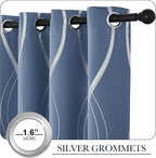 NICETOWN Stone Blue Decorative Curtains Blackout 84 inch Length | - Image 3