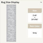 Soalmost Runner Rug 2x8 Washable Non-Slip Hallway Kitchen Runners Grey | Stain - Image 5