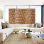 Room Divider Wall Divider 6FT 4 Panels Wood Mesh Hand-Woven Indoor Room Screen - Image 7