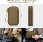 FYY Electronic Organizer, Travel Tech Pouch Bag, Cable Organizer Brown | Wrist - Image 2