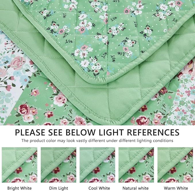 DaisyHuang Oversized King Bedspread 138x120 Extra Wide, Farmhouse Patchwork - Image 7