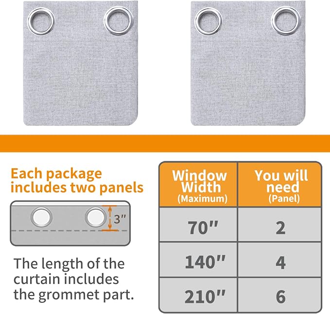 YoungsTex Linen Blackout Curtains 80 Inch Length - Image 8