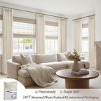 Thick Linen Sand Beige Black Out Curtains 96 Inch Long - Image 7