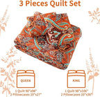 VAPUTAR 100% Cotton Face Quilts Queen Size, Queen Quilt Bedding Set | Bohemian - Image 6