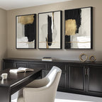 Framed Modern Black and White Abstract Wall Art - Image 2